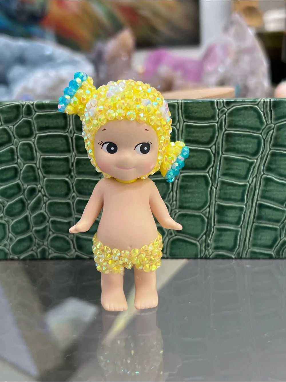 CUSTOM Beaded Yellow Sonny Angel Sweet Series Figurine Collectible